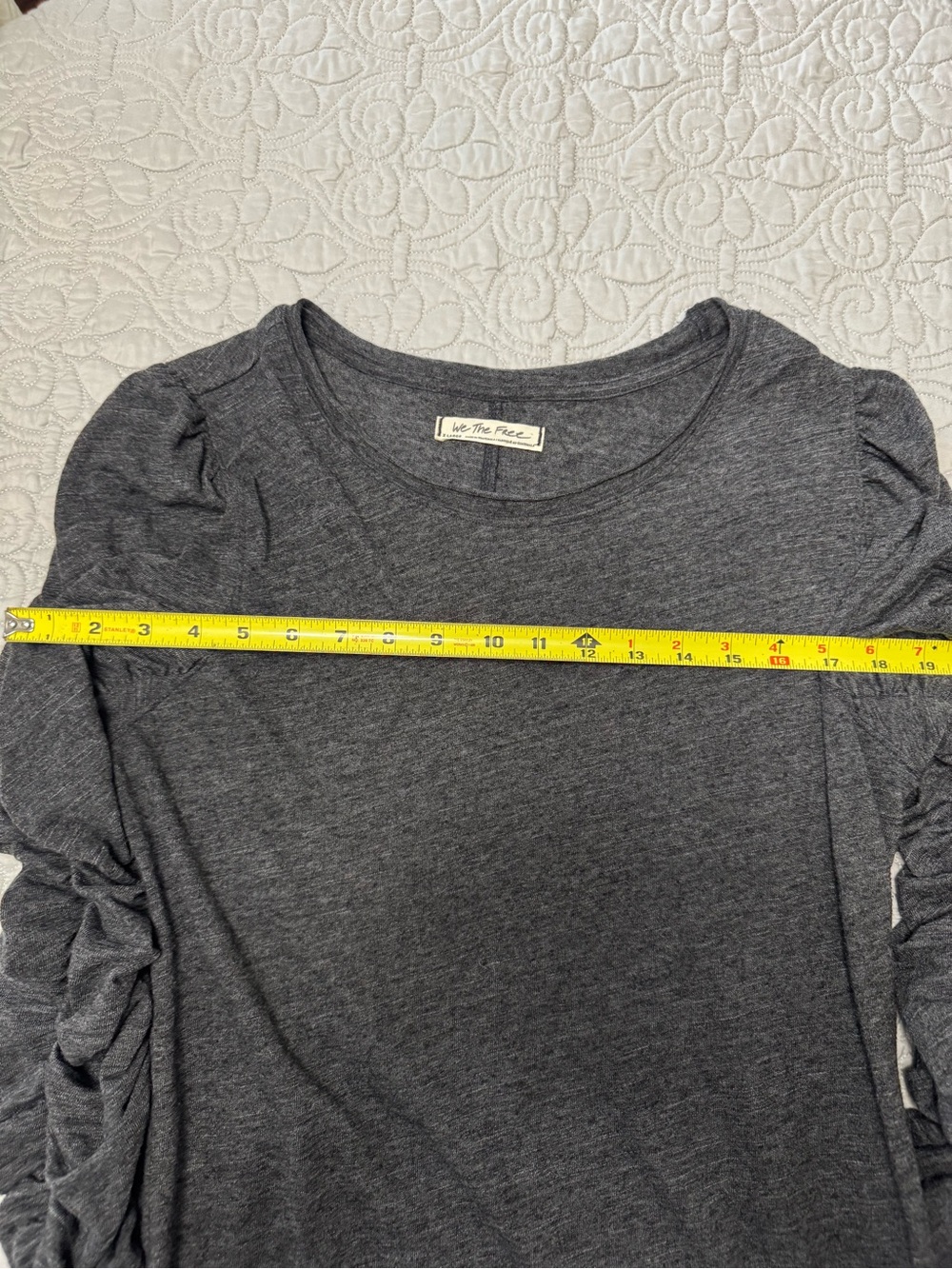 We The Free Charcoal Gray Ruffled Long-Sleeve Tee - Picture 4 of 5
